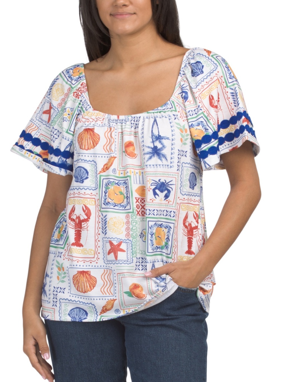 Absolutely Famous Coastal Postcard Stamp
Peasant Blouse Cottagecore XL